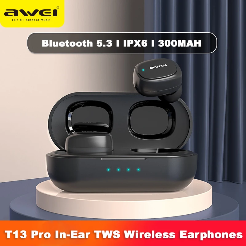 TWS-Наушники Awei T13 Pro с поддержкой Bluetooth 5,3 и микрофоном