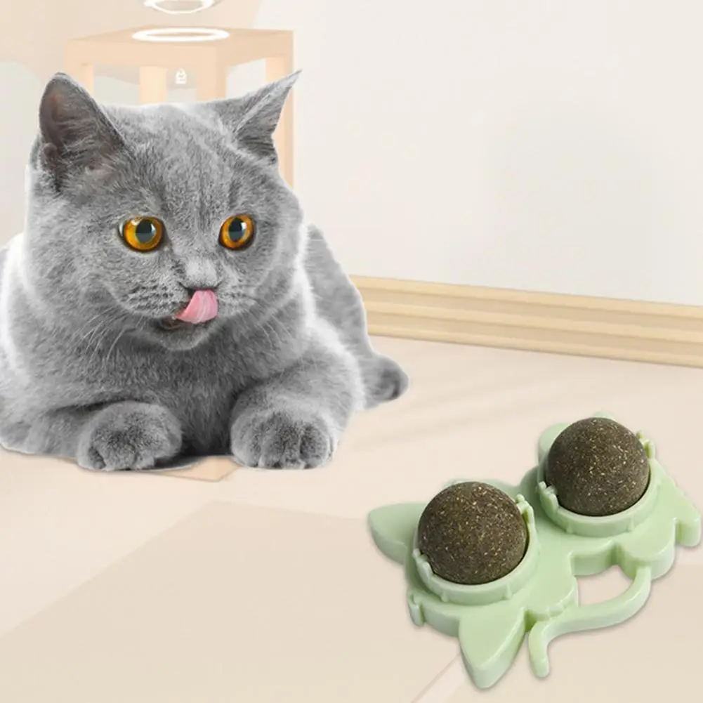 

Cat Toy Cute Durable Dust Cover Squirrel Shape Spinning Cat Mint Ball Toy for Wall Cat Catnip Toy Cat Chew Toy