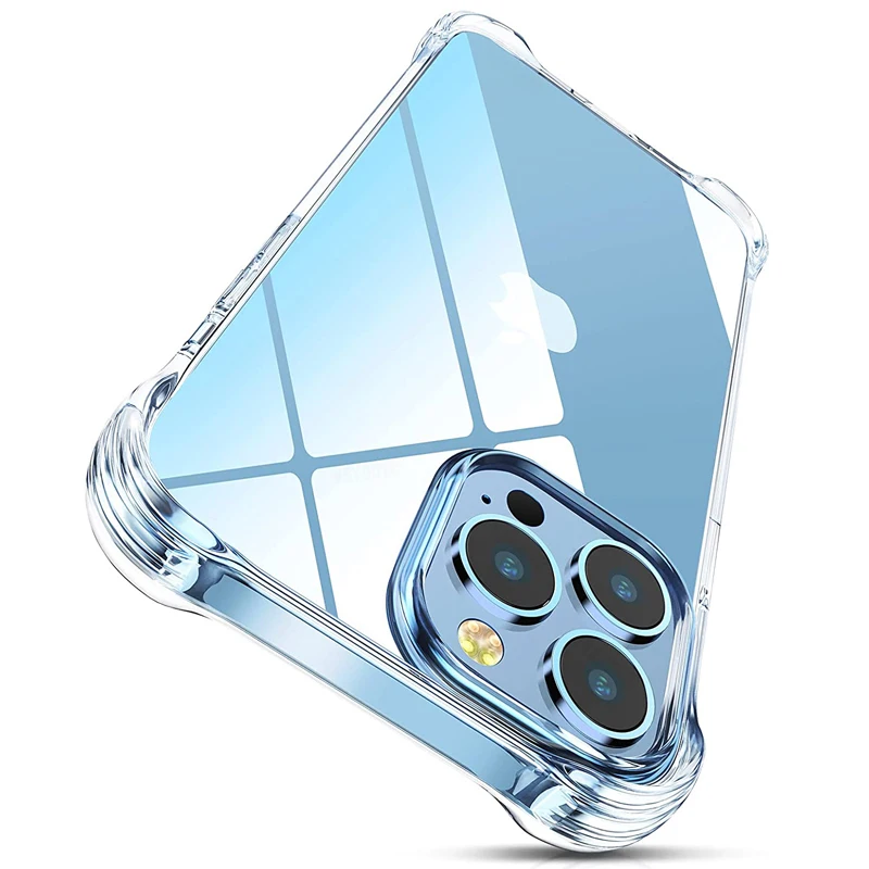 

Luxury Clear Case For iPhone 11 12 13 Pro XS Max Shockproof Silicone Case 6 7 8 Plus XR X Back Cover Phone Case