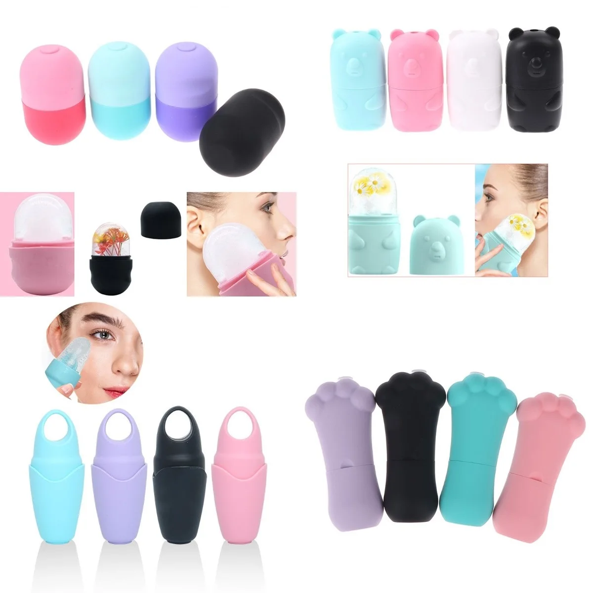 

Ролик для массажа лица и глаз, многоразовый охлаждающий ледяной массажный прибор для охлаждения глаз, холодный массажный ролик для холодно...