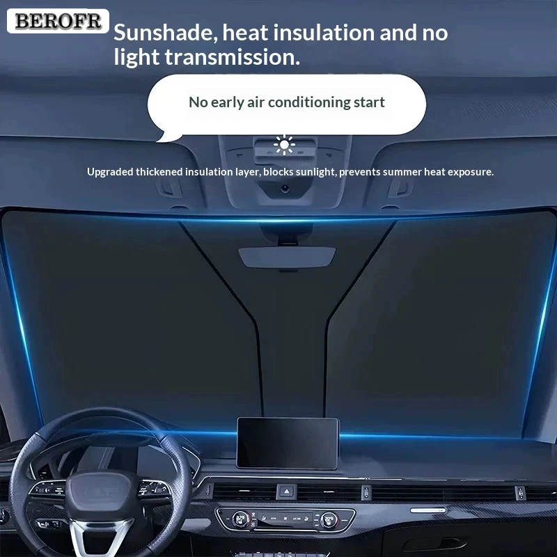 Фото Солнцезащитный экран на лобовое стекло автомобиля для Kia Sportage NQ5 2021~2025 2024 2023, защита от УФ-излучения, аксессуары №3
