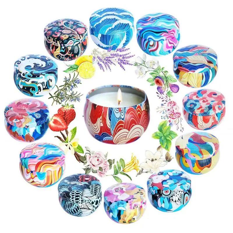 

Ароматические свечи, подарочный набор, 12 шт., бездымные и долговечные искусственные свечи, ароматические свечи для дома на Пасху, день рожде...