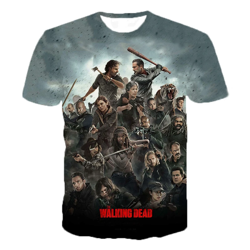 

Summer The Walking Dead 3D Print T-Shirts Men Women Horror Fashion Oversized Short Sleeve O-Neck T Shirt Kids Tees Tops Clothing