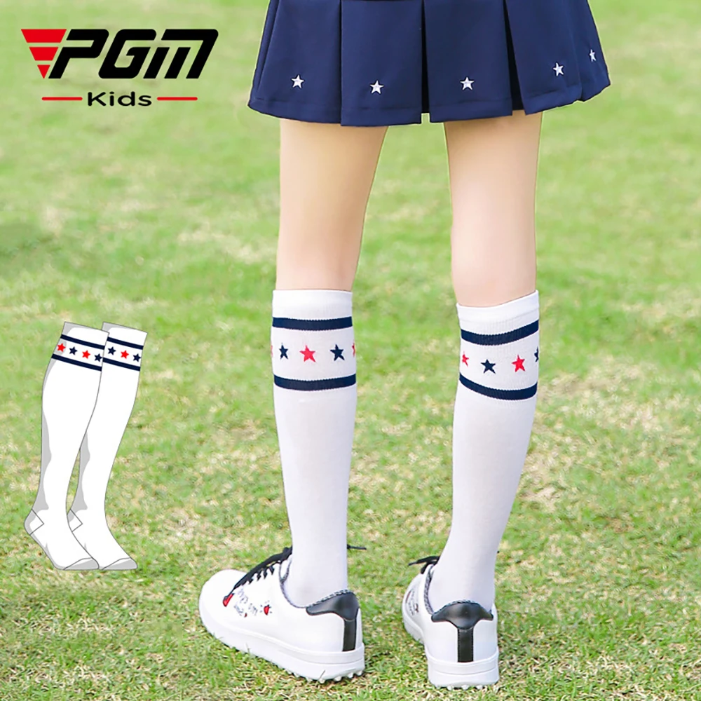 PGM Kids Golf Socks High Thin Soft Breathable Thight Stocking Girl Sport Socks Legging for Golf Tennis Fitness Bicycle WZ008