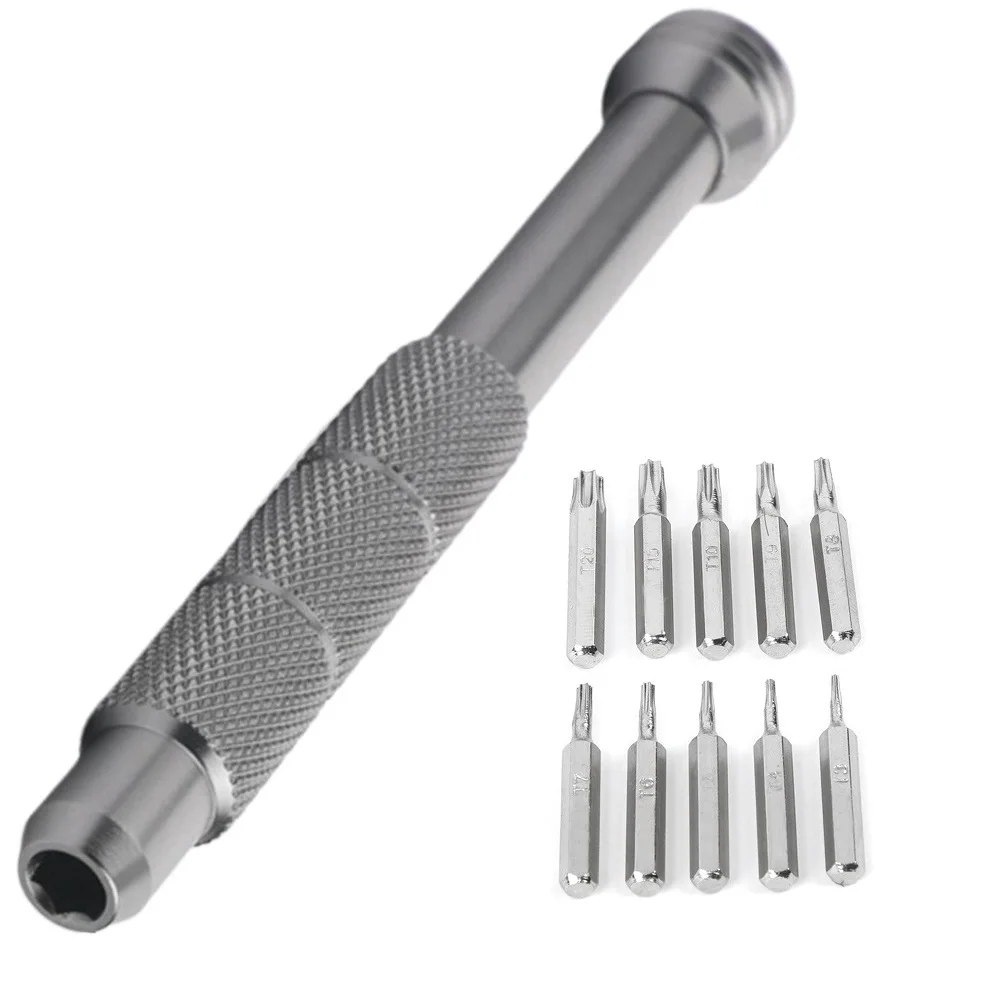 

10PCS Magnetic Torx Screwdriver Bits With Handle Holder Repair Hand Tool Suit 4mm (3/25") Screwdriver Bits And Extension Rods