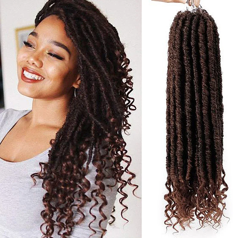 

18Inch 20Roots Goddess Hair Faux Locs Crochet Braids Hair Soft Dreads Natural Braids Synthetic Braiding Hair Extension Deadlocks