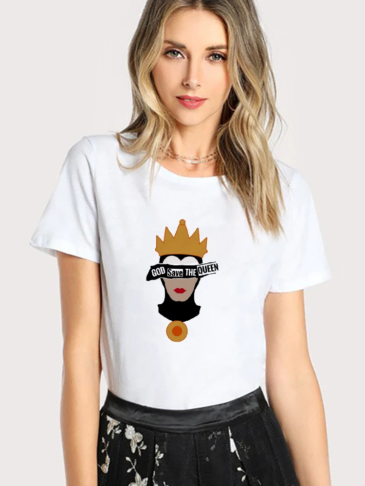 

Боже, храни королеву, футболка с дизайном Диснея, малефисента, базовые футболки, семейный образ, повседневная мягкая ткань с коротким рукаво...