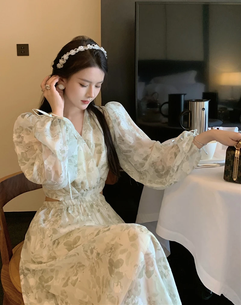 

Женские пикантные вечерние платья большого размера с цветочным принтом, летние богемные свободные платья в Корейском стиле с завышенной та...