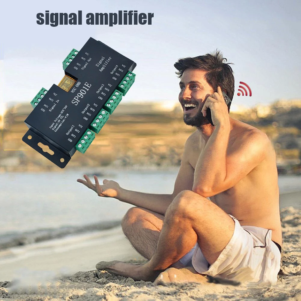 

SP901E DC5-24V Signal Amplifier 4CH Group Amplifier for DMX512 Pixel LED Strip
