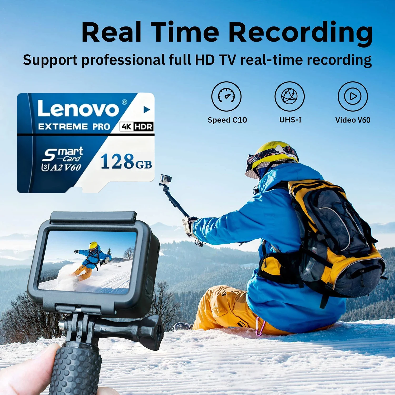 Фото Высокоскоростная карта памяти Lenovo 128 ГБ Extreme Pro Micro SD для Nintendo Switch, камеры, U3 V60, 4K Full HD, SD-карта 512 ГБ №5