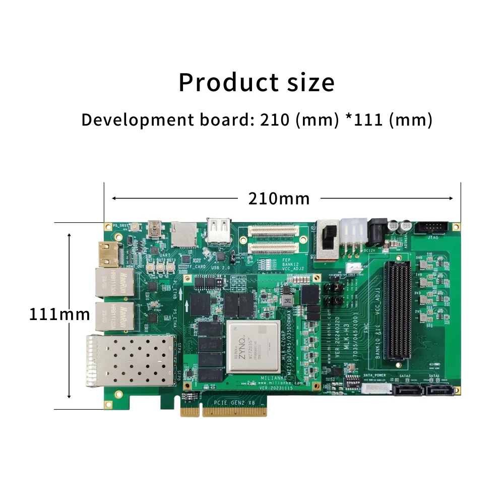 Фото Плата разработки серии ZYNQ 7000 с функциями сбора данных в реальном времени и портами Ethernet PCIe FMC для связи №3