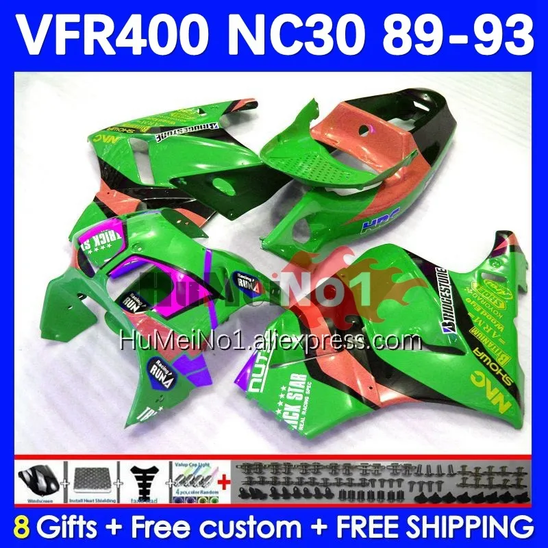 

VFR400R For HONDA VFR400 RVF VFR 400 R 400R NC30 89 90 91 92 93 green stock 151No.162 RVF400R 1989 1990 1991 1992 1993 Fairings