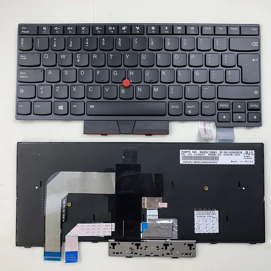 

Spanish Backlit Laptop Keyboard for Lenovo Thinkpad T470 T480 A475 A485 FRU 01AX374 MODEL WIDBL-85E0 SP Layout