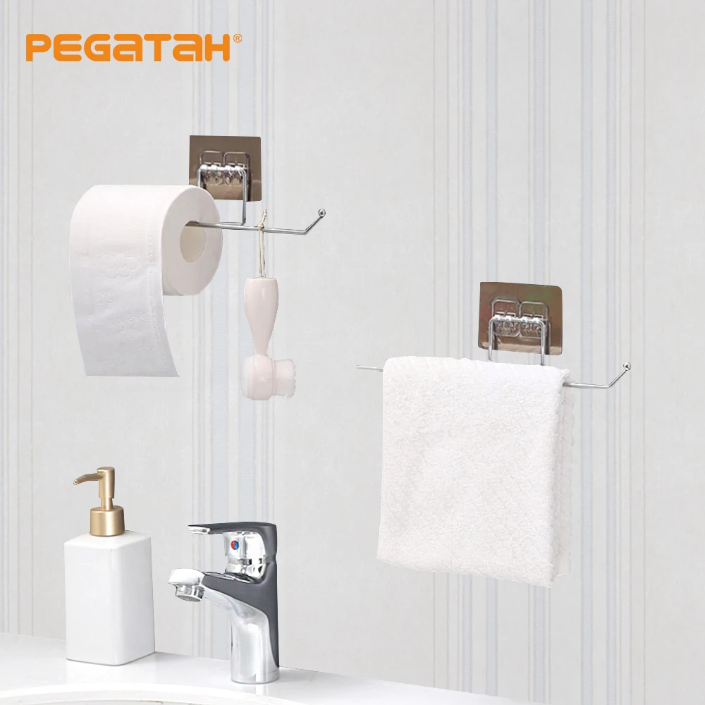 

1pcs Hanging Toilet Paper Holder Roll Paper Holder Bathroom Towel Rack Stand Kitchen Stand Paper Rack Home Storage Racks