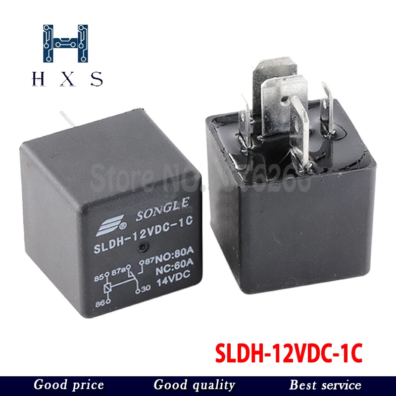 

Реле, 2 шт., реле 12 В SLDH-12VDC-1C 5Pin NO: 80A NC: 60A 14VDC 12VDC