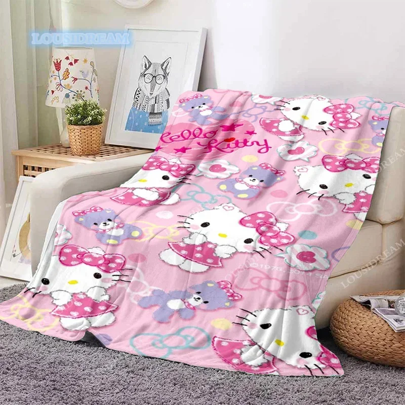

Hello K-Kittyy printing throw blanket cooling blankets for beds picnic Living room, bedroom, sofa, lunch break, bed sheet gift