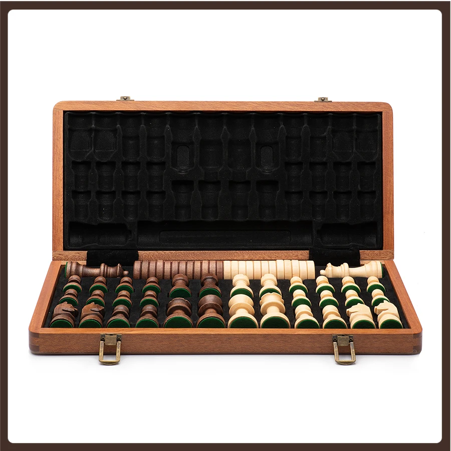 Professional Chess Set Luxury Wood Medieval Walnut Educational Family Table Checkerboard Storage Juegos De Mesa Games for Adults