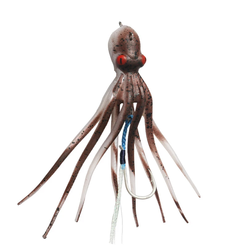 

Octopus Fishing Lures 60g to 300g Long Tail Built-in Counterweight Soft Lure Bionic Lifelike Inkjet Octopus Bait for Sea Fishing