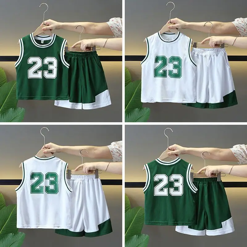 Женский комплект жилета с синим шариком-простая летняя модная детская одежда для