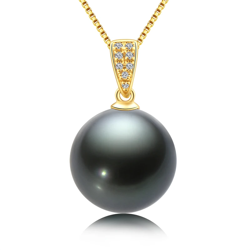 

Цепочка Lnngy из 18-каратного твердого золота, ожерелье с подвеской из черного жемчуга с бриллиантами, 10-11 мм, натуральный таитянский жемчуг, же...