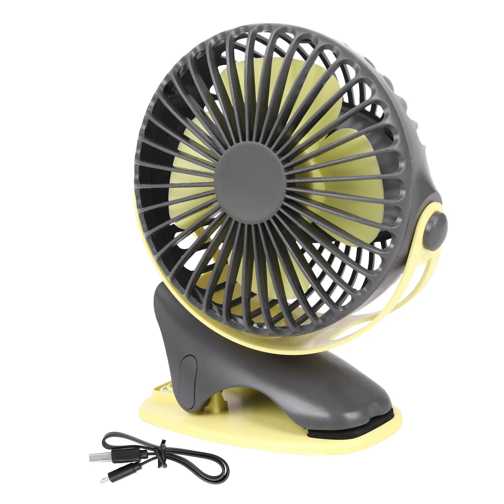 

4000Mah Portable Cooling Mini Usb Fan 4 Speeds 360 Degree All-Round Rotation Rechargeable Air Fan Usb Charging Desktop Clip Fan