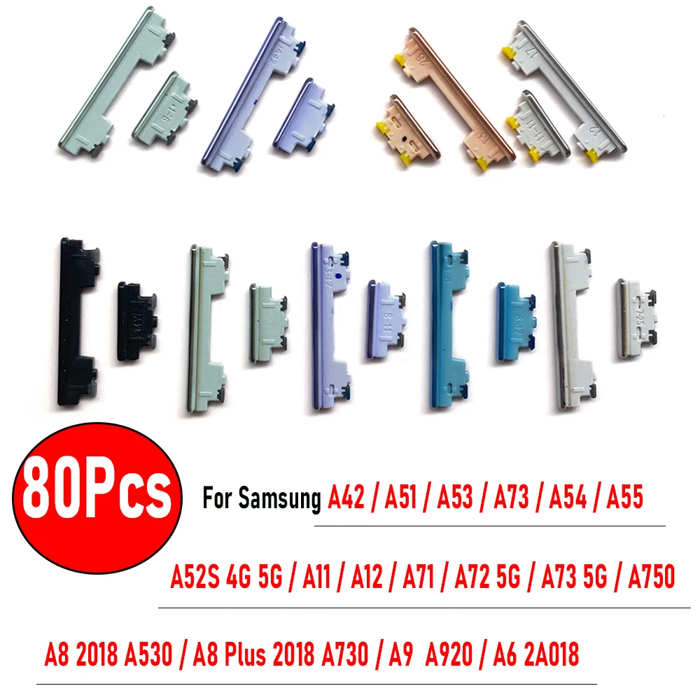 80 шт. новые кнопки питания + боковая кнопка регулировки громкости для Samsung A42 51 A52 A53