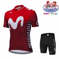 2022 movistar baby child cycling jerseys kids ropa ciclismo short sleeve jersey boys mtb bike clothing mallot ciclismo hombre