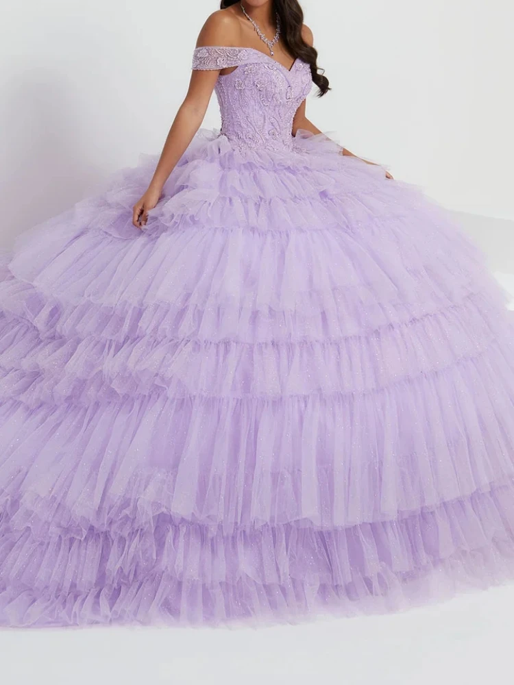 Мексиканские Лавандовые платья принцессы для девушек бальное платье с
