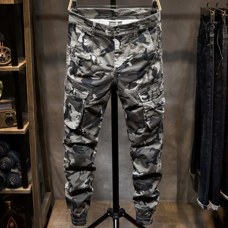 

Hip Hop Casual Mens Pants Camouflage Men Cargo Pants Pockets Male Oversized Trousers New Joggers Men Pants Sweatpants D39