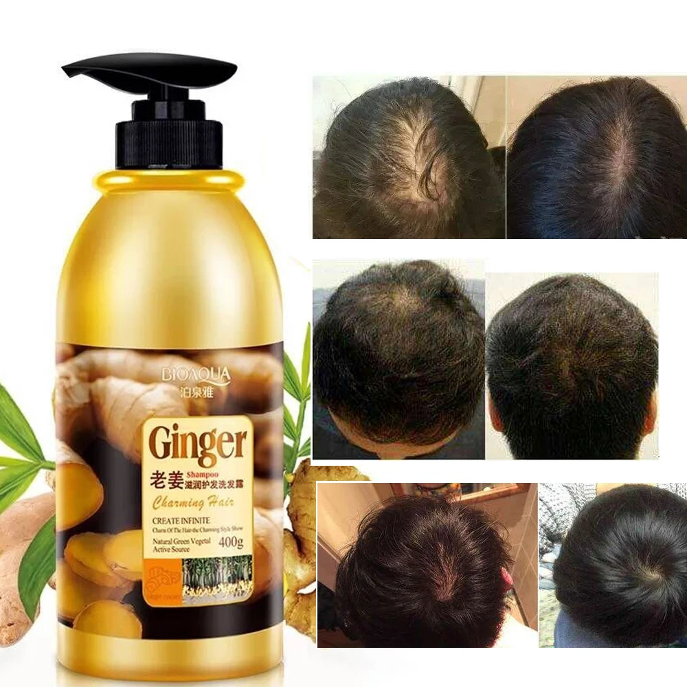 Herbal Ginger Hair Shampoo hair growth No Silicone Oil Control Anti Dandruff Itching Cleansing Professional Hair Treatment 400ml