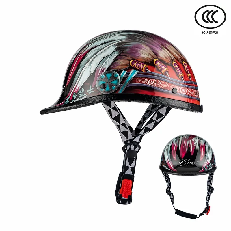 

Vintage Style Motorcycle Helmet for Summer, Perfect for Scooter and Moped Riders, Retro Design With Modern Safety Features