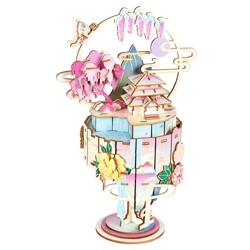 

Tanabata Valentine's Day Gift Manual DIY Music Box 3D Puzzle Wooden Three-dimensional Music Box Creative Gift