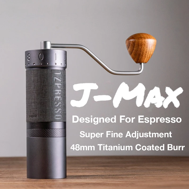 

1ZPRESSO JMAX Manual Coffee Grinder Hand Mill 48mm Titanium Coated Burr Designed For Espresso With A Unique External Adjustment