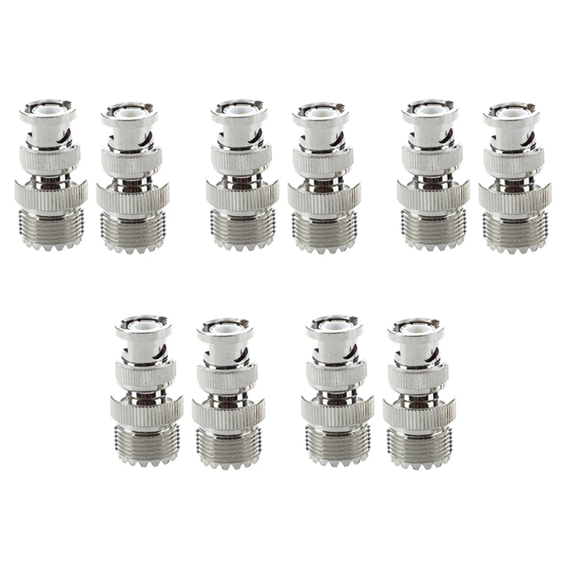 

10 Pcs BNC Male Plug To UHF SO239 Female RF Coaxial RF Connector