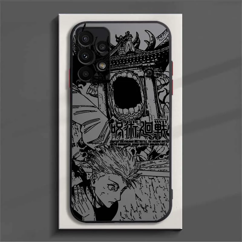Фото Крутой чехол для телефона Jujutsu Kaisen для Samsung Galaxy A71 A56 A55 A54 A53 A52 A51 A17 A16 A06, матовый полупрозрачный чехол. №4