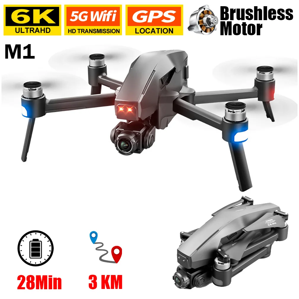 

Дрон с бесщеточным двигателем M1 5G WIFI, 2 оси, карданный подвес, камера 4K HD, функция следования за мной, GPS, Радиоуправляемый квадрокоптер