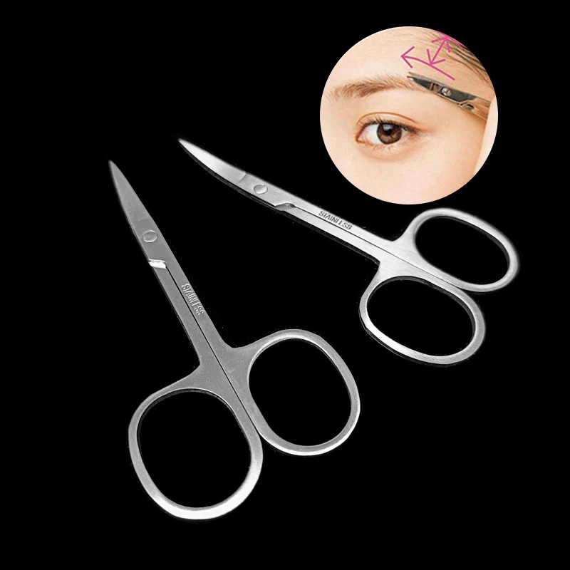 

1/2/3/5Pcs Stainless Steel Eyebrow Trimmer Eye Brow Scissors Shaving Hair Removal Tools Eyebrow Trimmer Makeup Accessory