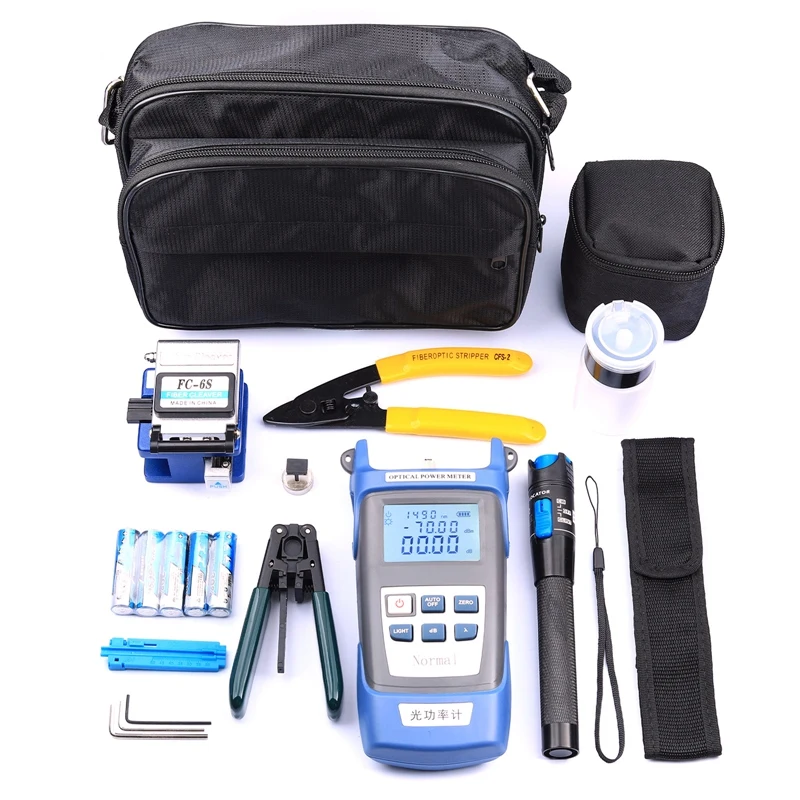 

FC-6S Fiber Optic FTTH Tool Kit Fiber Cleaver Power Meter Visual Finder Locator