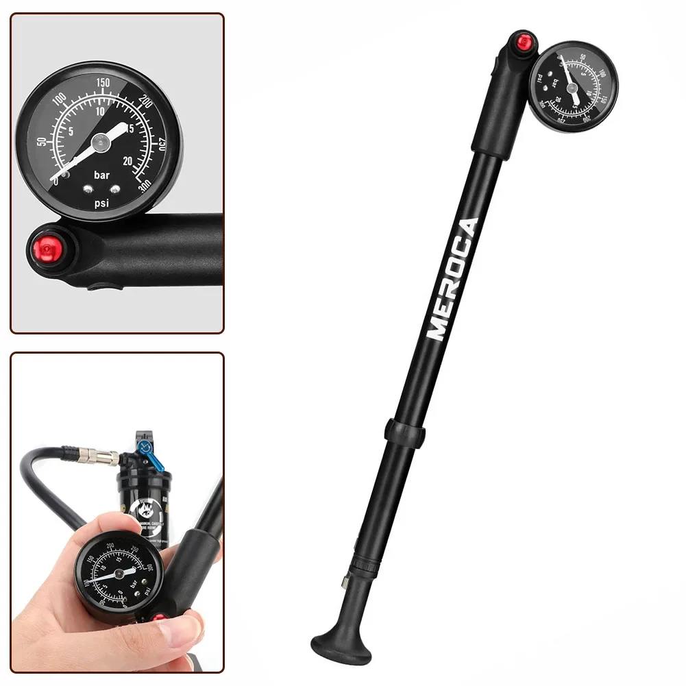 Портативный велосипедный воздушный насос высокого давления 300PSI с манометром для