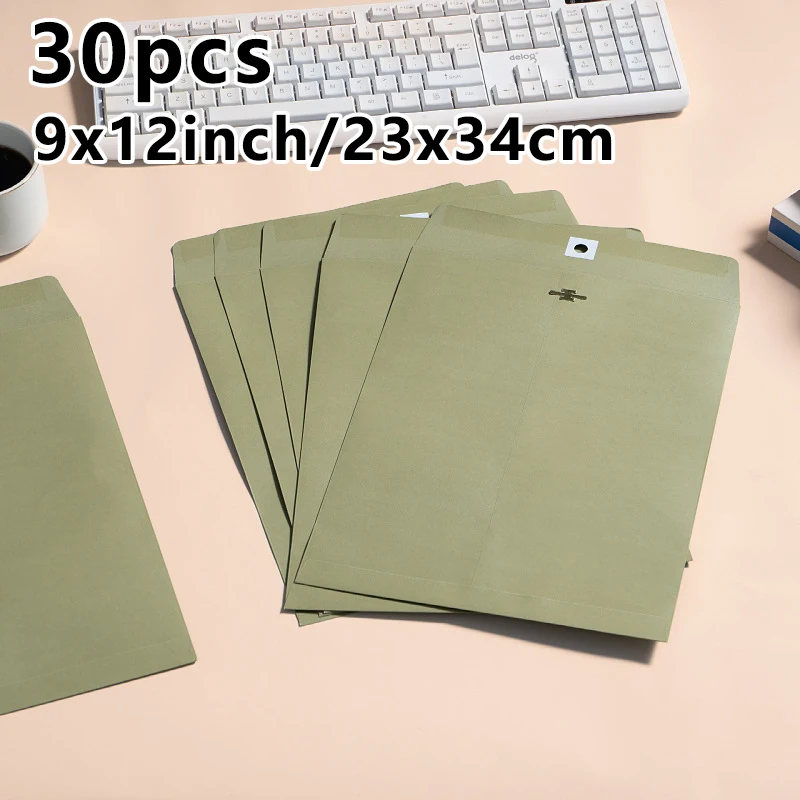 Фото 30 шт. 23x34 см А4 Конверты с металлическими кнопками, 120 г, цветная бумага, для приглашений, для малого бизнеса, папка для документов, канцелярские принадлежности, сумка для хранения №3
