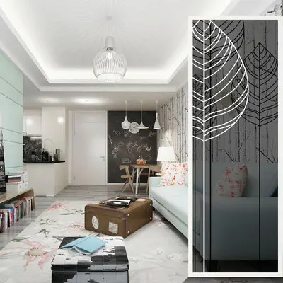 

Modern European style glass screen stainless steel partition wall living room porch decoration bedroom shelter wall