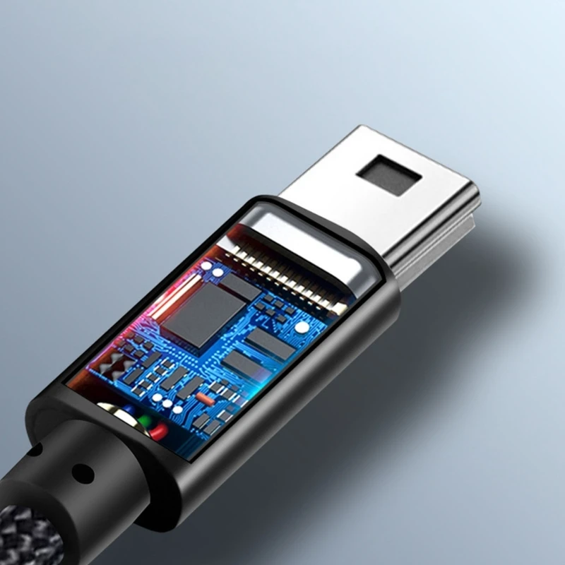 Нейлоновый плетеный кабель Type-C с мини-USB для зарядки