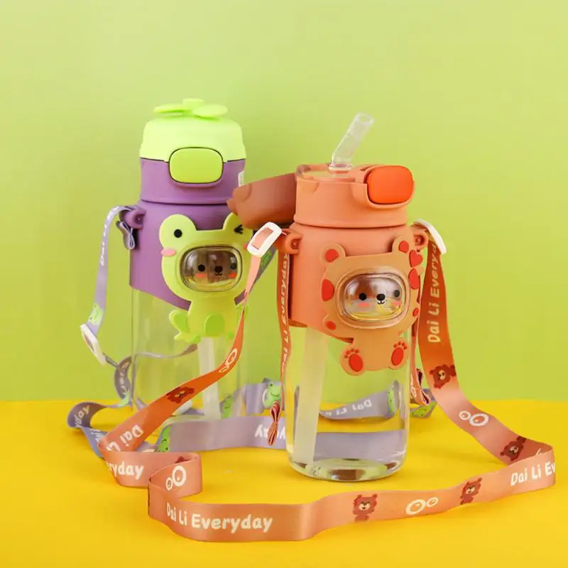 

Backpack Water Bottle Mug Children's Portable Plastic Drinking Cup Outdoor Sippy Cup Drinking Tool With Straw 600ml Hot New 2023