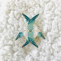 cartoon seafoam heart seraphim hard enamel pin animal badge brooch for jewelry accessory party gift