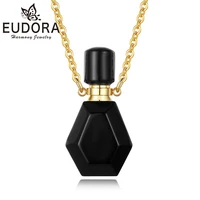 eudora obsidian pendant necklace hexagon aromatherapy bottle healing reiki jewelry ladies luxury banquet gifts for friends