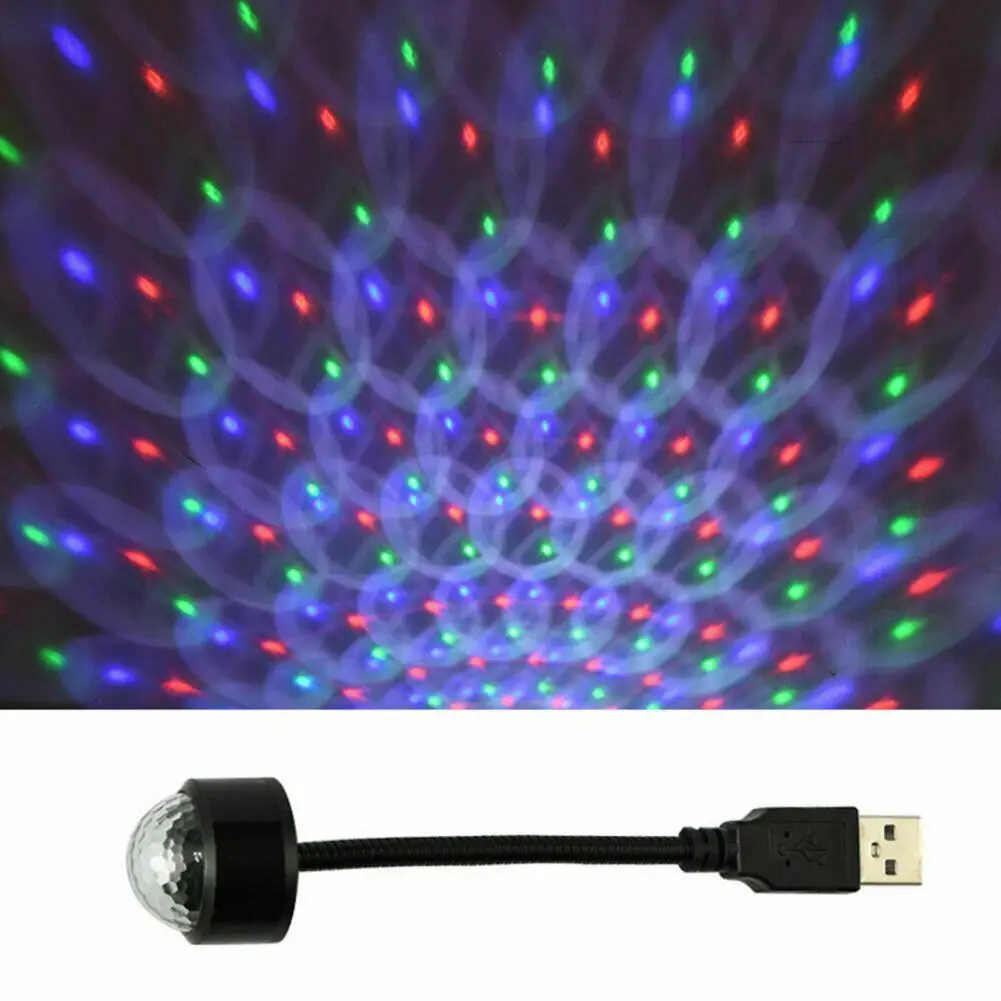 

Projection Lamp USB Interface Ornamental RGB Car Interior Atmospheres Light for Party