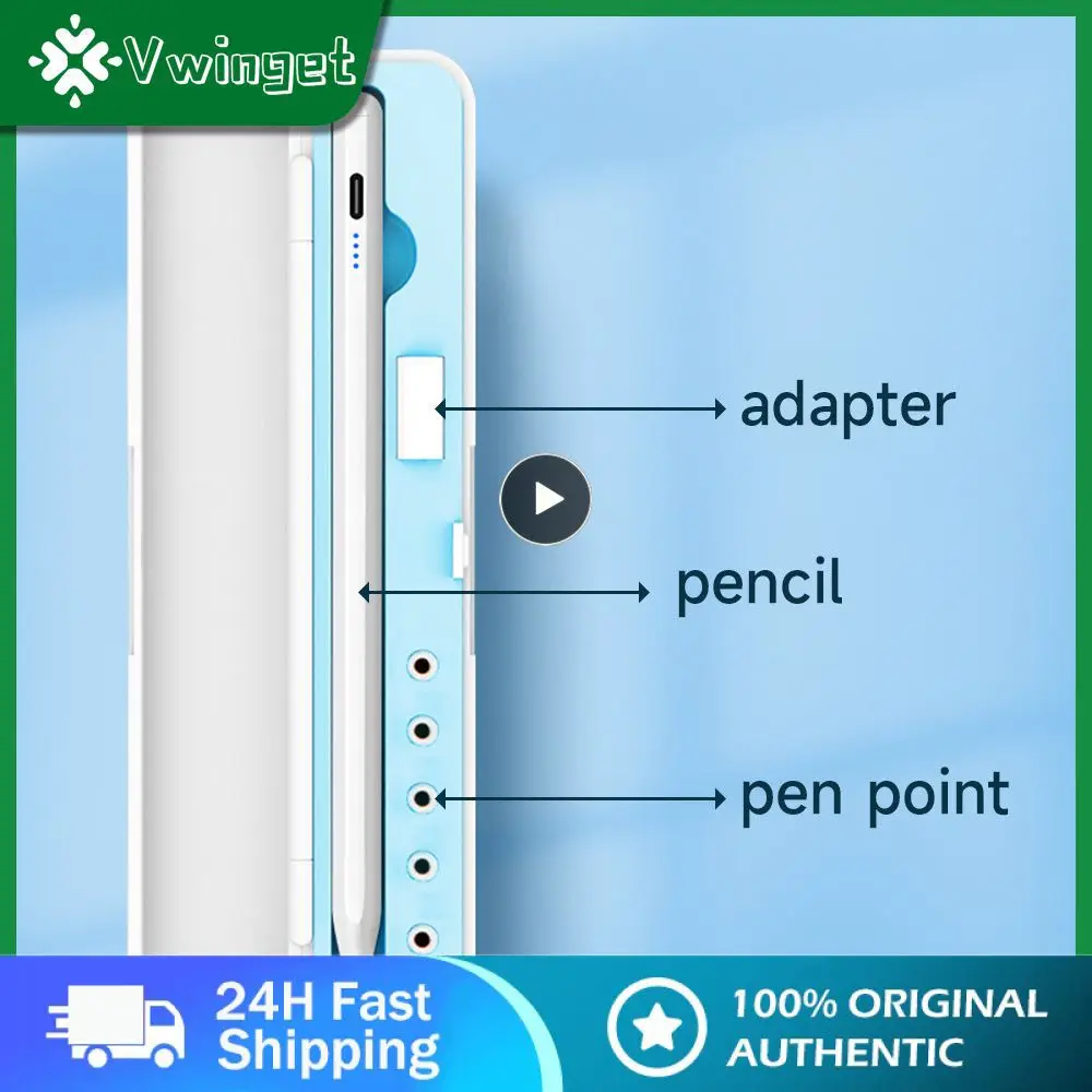 

Abs Capacitive Pen Holder Protect The Nib Accessories Pen Holder Fresh Color Wear-resistant Stylus Storage Case Refill Box Blue