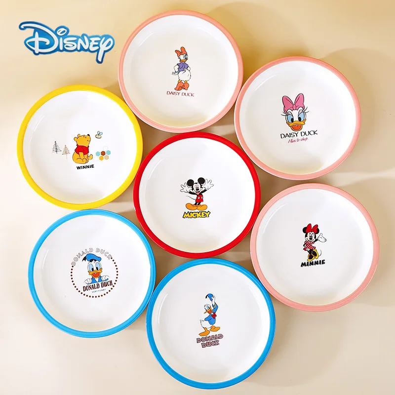 

Disney Children Tableware Mickey Minnie Donald Duck Daisy Duck Pooh Bear Cute Breakfast Plate Ceramic Tableware Dessert Plate