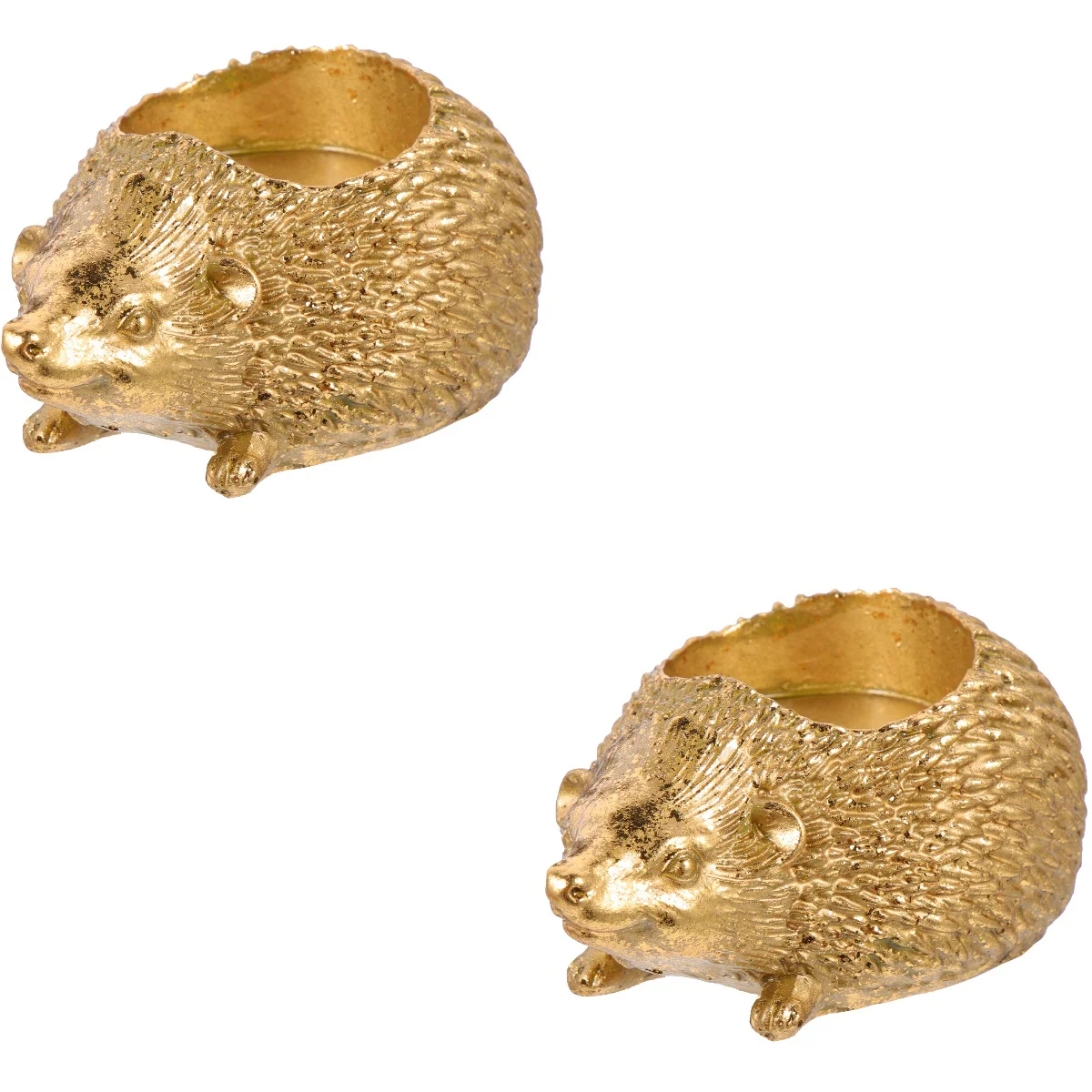 

2pcs Resin Hedgehog Shaped Holder Animal Statue Candlestick Decor Ornament