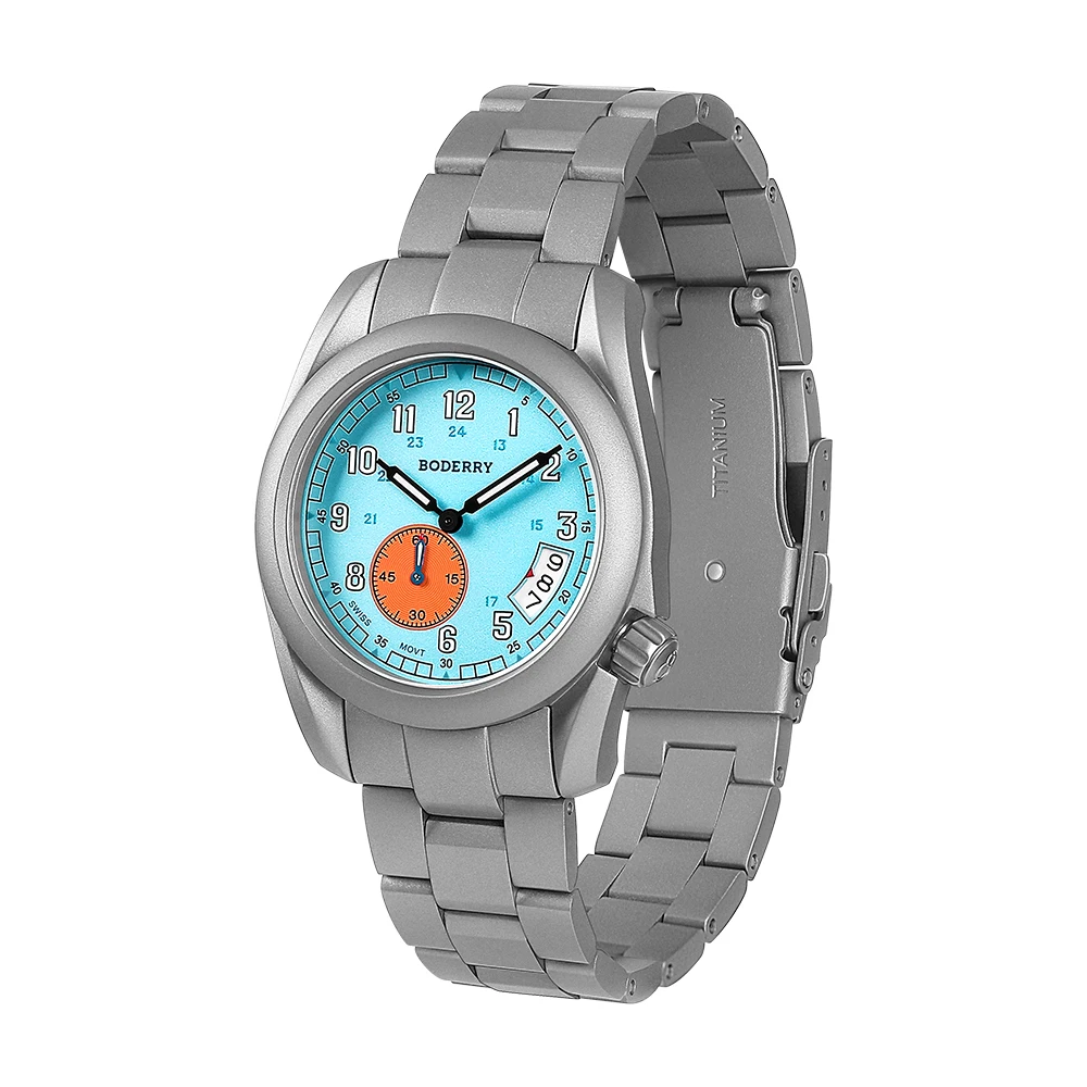 Фото Boderry Field Watch Титановые кварцевые часы VOYAGER 38 Мужские водонепроницаемые часы 100 м Военные спортивные светящиеся деловые наручные часы №2